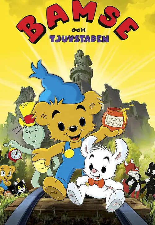 Affisch för Bamse och tjuvstaden