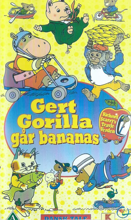 Omslag: Richard Scarrys äventyrsvärld – Gert Gorilla går bananas (VHS)